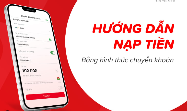 Hướng dẫn nạp tiền qua Ngân hàng